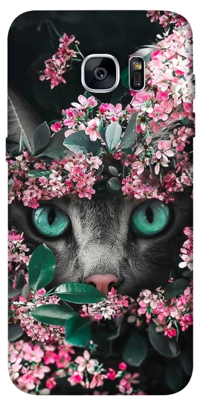 Чохол на Samsung G935F Galaxy S7 Edge Кіт в квітах фото 1 з 1