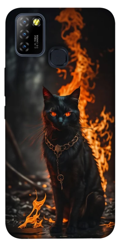Чохол на Infinix Hot 10 Lite Вогняний кіт фото 1 з 1