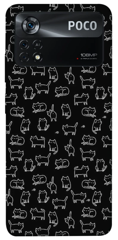 Чохол на Xiaomi Poco X4 Pro 5G Black Cats фото 1 Чохол на Xiaomi Poco X4 Pro 5G Black Cats фото 1 з 1