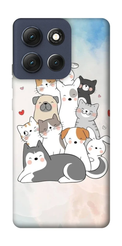 Чехол на Motorola Moto G86 Funny Pets ver.2 фото 1 из 1