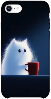 Чехол на Apple iPhone SE (2020) Чехол кот с кофе фото 1 из 1