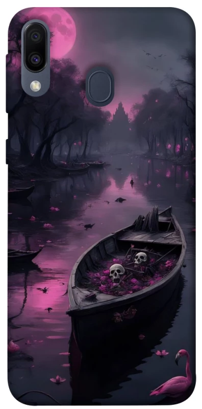 Чохол на Samsung Galaxy M20 Boat and flamingo фото 1 з 1