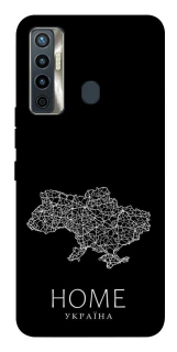 Чехол на TECNO Camon 17 Ukraine black map фото 1 из 1
