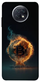 Чехол на Xiaomi Redmi Note 9 5G / Note 9T Fire Bitcoin фото 1 из 1