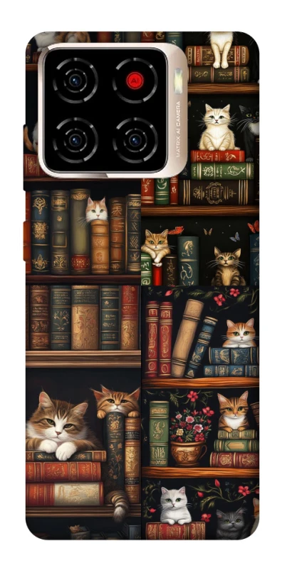 Чохол на ZTE Blade A56 Cats & Books фото 1 з 1