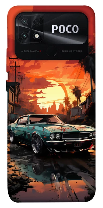 Чехол на Xiaomi Poco C40 Car at sunset фото 1 из 1