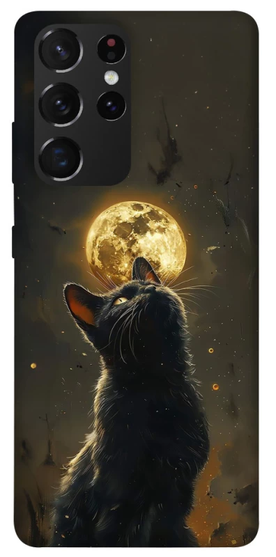 Чехол на Samsung Galaxy S21 Ultra Кот под луной v2 фото 1 из 1