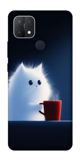 Чехол на Oppo A15s / A15 Чехол кот с кофе фото 1 из 1