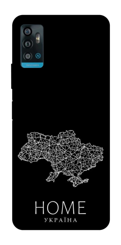 Чехол на ZTE Blade A71 Ukraine black map фото 1 из 1