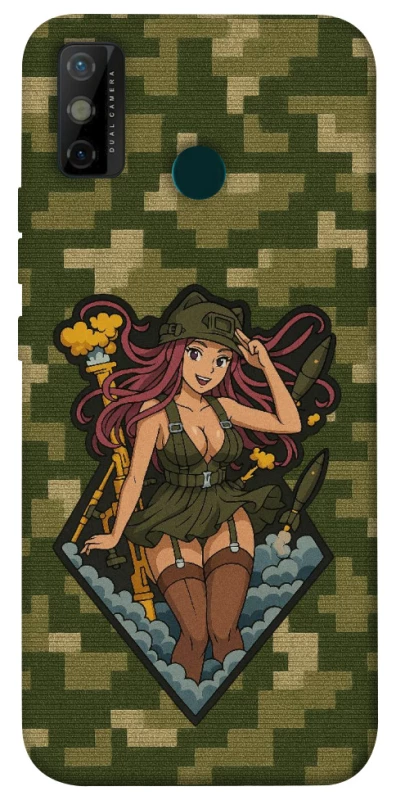 Чехол на TECNO Spark 6 Go Military Waifu фото 1 из 1