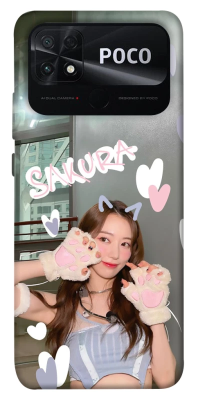 Чехол на Xiaomi Poco C40 Sakura - LE SSERAFIM фото 1 из 1