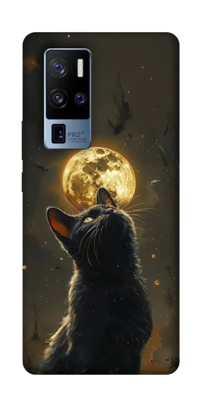 Чохол на Vivo X50 Pro+ Кіт під місяцем v2 фото 1 з 1