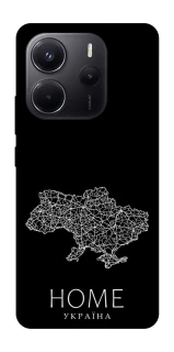 Чохол на Xiaomi Redmi Note 14 4G (Europe version) Ukraine black map фото 1 з 1