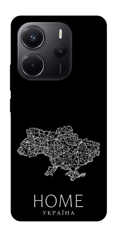 Чехол на Xiaomi Redmi Note 14 5G Ukraine black map фото 1 из 1