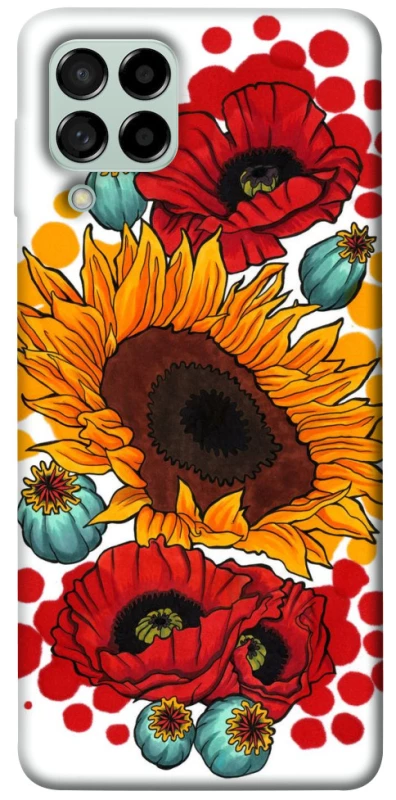 Чохол на Samsung Galaxy M53 5G Соняшники та маки фото 1 з 1