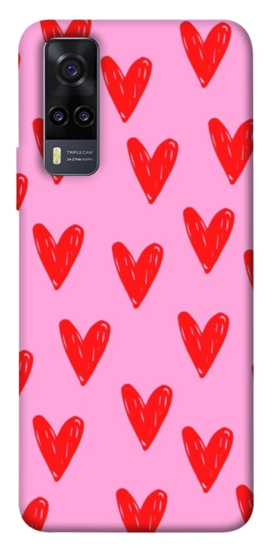 Чохол на Vivo Y31 Red hearts 2 фото 1 з 1