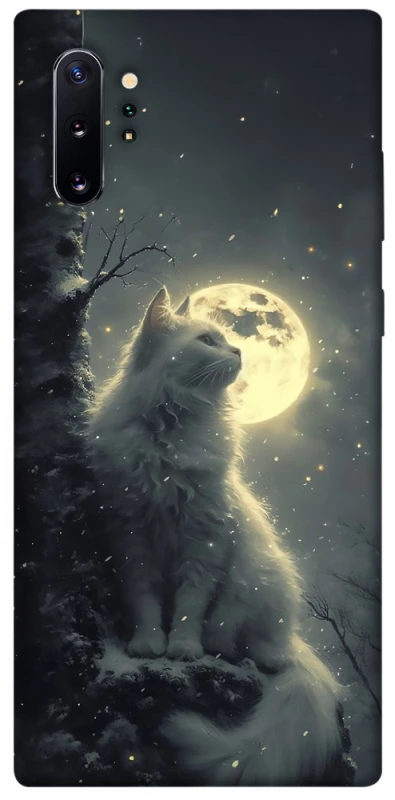 Чохол на Samsung Galaxy Note 10 Plus Кіт під місяцем фото 1 з 1