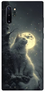 Чохол на Samsung Galaxy Note 10 Plus Кіт під місяцем фото 1 з 1