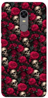 Чехол на Xiaomi Redmi 5 Plus / Redmi Note 5 (Single Camera) Черепа и розы фото 1 из 1