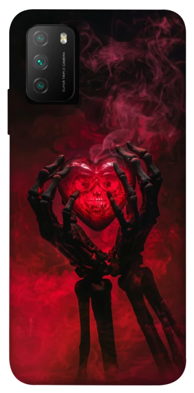 Чохол на Xiaomi Poco M3 Heart in the hands of a skeleton фото 1 з 1