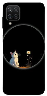 Чехол на Samsung Galaxy A12 Cat and flower фото 1 из 1