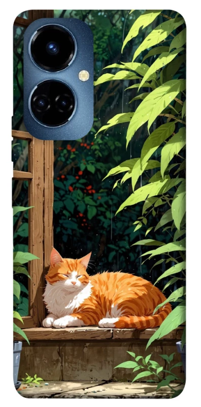 Чехол на TECNO Camon 19 red cat фото 1 из 1