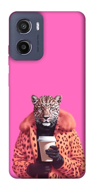 Чохол на Motorola Moto E15 Леопард з кавою фото 1 з 1