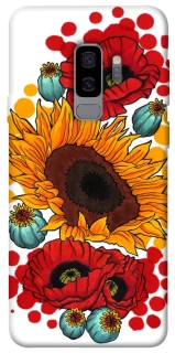 Чехол на Samsung Galaxy S9+ Подсолнечники и маки фото 1 из 1