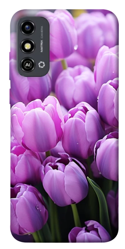 Чехол на ZTE Blade A53 Фиолетовые тюльпаны фото 1 из 1