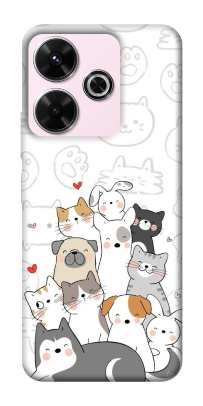 Чехол на Xiaomi Redmi 13 4G Funny Pets фото 1 из 1