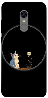 Чехол на Xiaomi Redmi 5 Plus / Redmi Note 5 (Single Camera) Cat and flower фото 1 из 1
