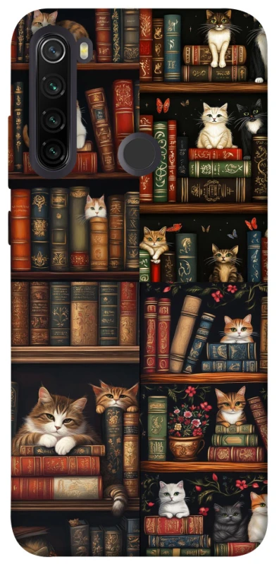 Чехол на Xiaomi Redmi Note 8T Cats & Books фото 1 из 1