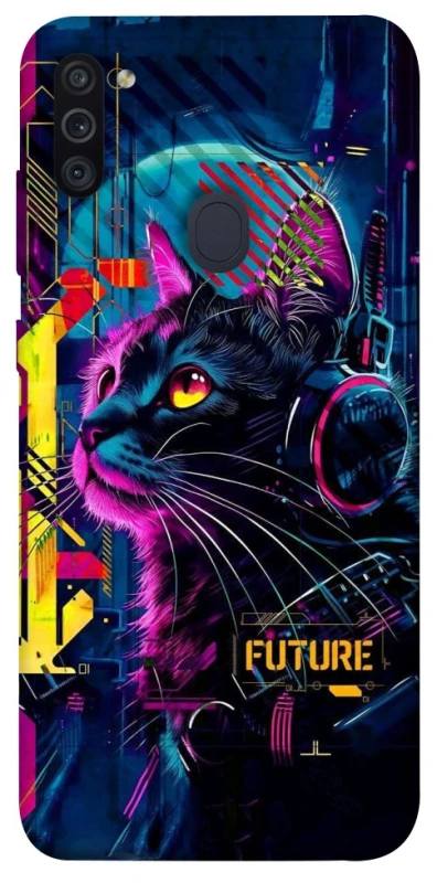 Чехол на Samsung Galaxy M11 Cyber Cat v2 фото 1 из 1