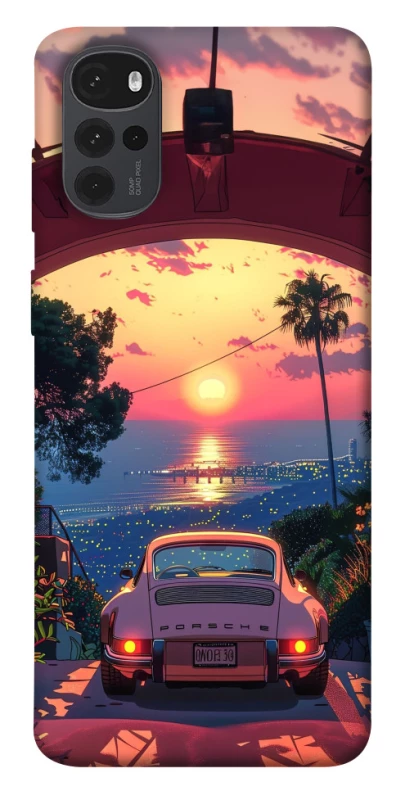 Чехол на Motorola Moto G22 Porsche at sunset фото 1 из 1