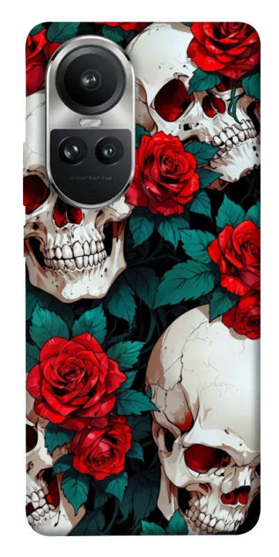 Чохол на Oppo Reno 10 skull and rose фото 1 з 1