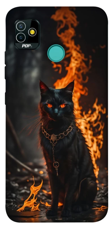 Чохол на TECNO POP 5 Вогняний кіт фото 1 з 1