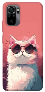 Чехол на Xiaomi Redmi Note 10 / Note 10s Сat with glasses фото 1 из 1