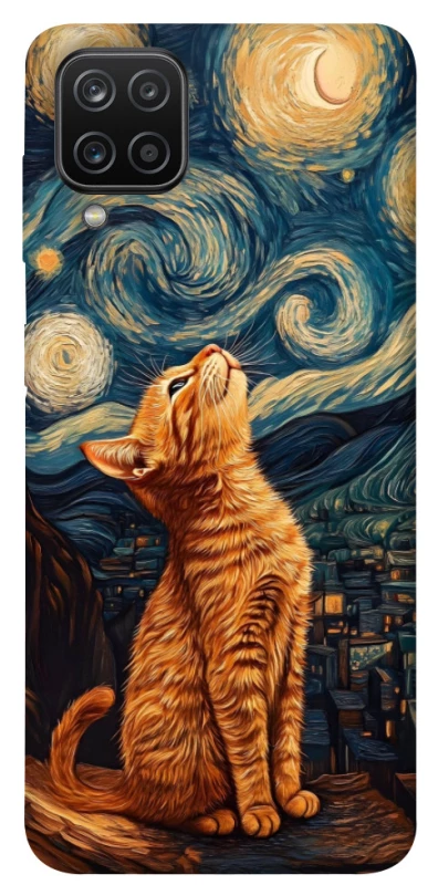 Чохол на Samsung Galaxy A12 van gogh cat фото 1 з 1