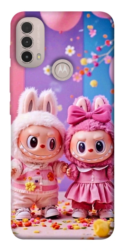 Чохол на Motorola Moto E40 Labubu twins ver.2 фото 1 з 1