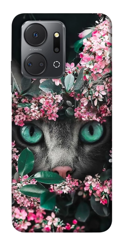 Чохол на Huawei Honor X7a Кіт в квітах фото 1 з 1