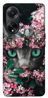 Чехол на Oppo A58 4G Кот в цветах фото 1 из 1