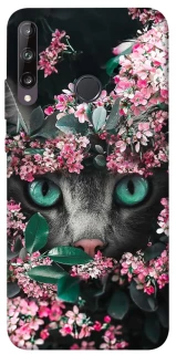 Чехол на Huawei P40 Lite E Кот в цветах фото 1 из 1