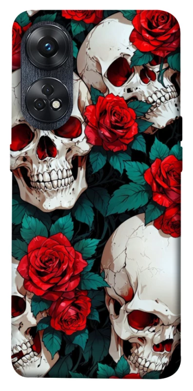 Чохол на Oppo Reno 8T 4G skull and rose фото 1 з 1