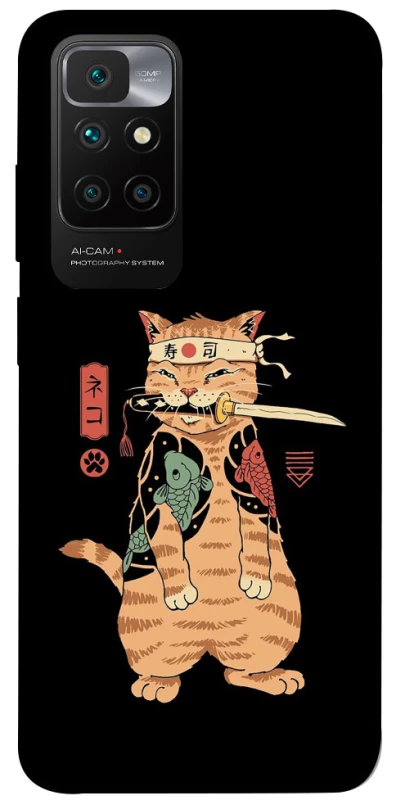 Чохол на Xiaomi Redmi 10 Кіт-самурай фото 1 з 1