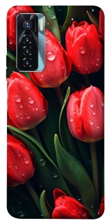 Чехол на TECNO Camon 17 Pro Красные тюльпаны фото 1 из 1