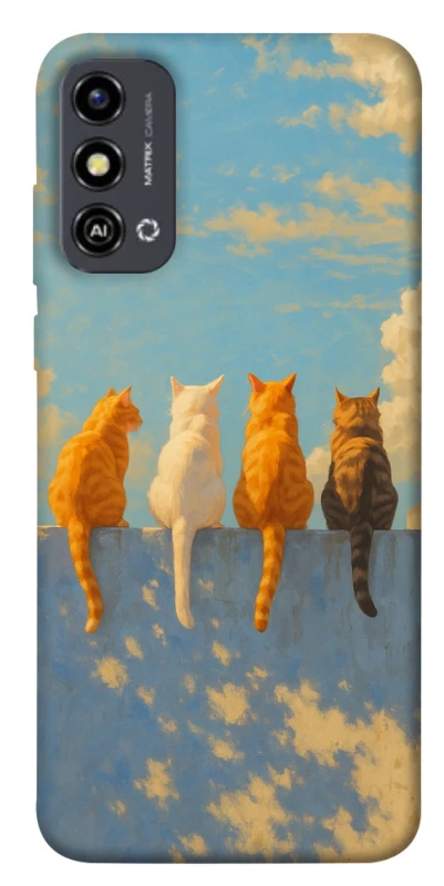 Чехол на ZTE Blade A53 cats on wall фото 1 из 1
