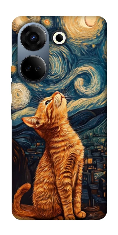 Чохол на TECNO Camon 20 Pro (CK7n) van gogh cat фото 1 з 1