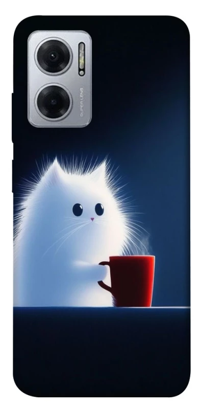 Чехол на Xiaomi Redmi Note 11E Чехол кот с кофе фото 1 из 1