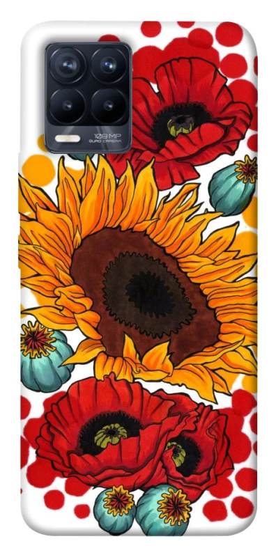 Чохол на Realme 8 Соняшники та маки фото 1 з 1