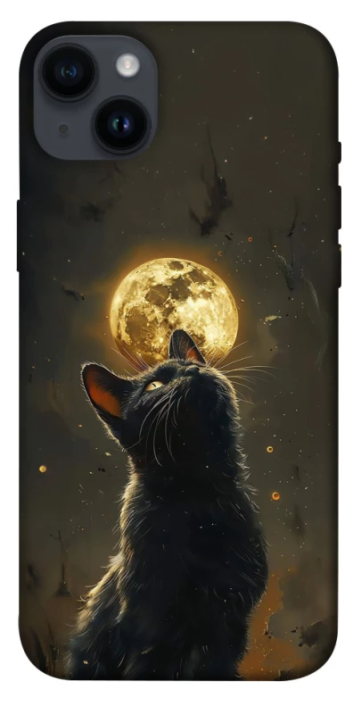 Чохол на Apple iPhone 14 Plus (6.7") Кіт під місяцем v2 фото 1 з 1